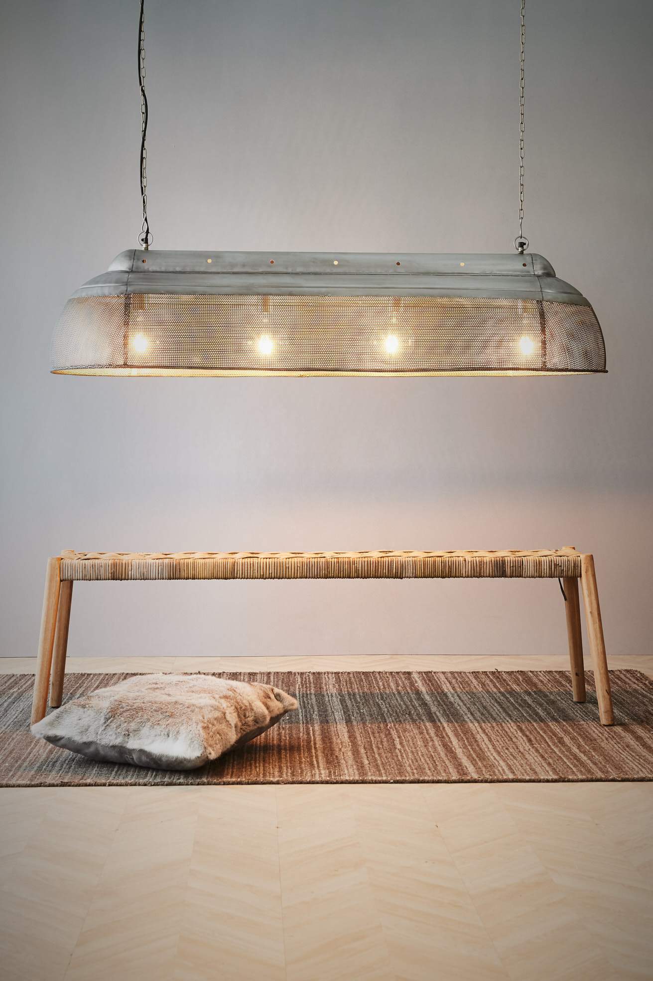 Riva Extra Long - Zinc - Perforated Iron Elongated Pendant Light-abc