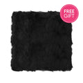 Rabbit Fur Cushion - Black-abc