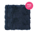 Rabbit Fur Cushion - Navy-abc