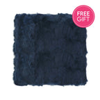 Rabbit Fur Cushion - Navy-abc