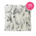 Rabbit Fur Cushion - Siberian Ash-abc