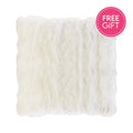 Rabbit Fur Cushion - White-abc