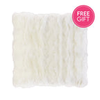 Rabbit Fur Cushion - White-abc