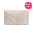 Rabbit Fur Lumbar Cushion - Quartz-abc