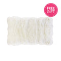 Rabbit Fur Lumbar Cushion - White-abc