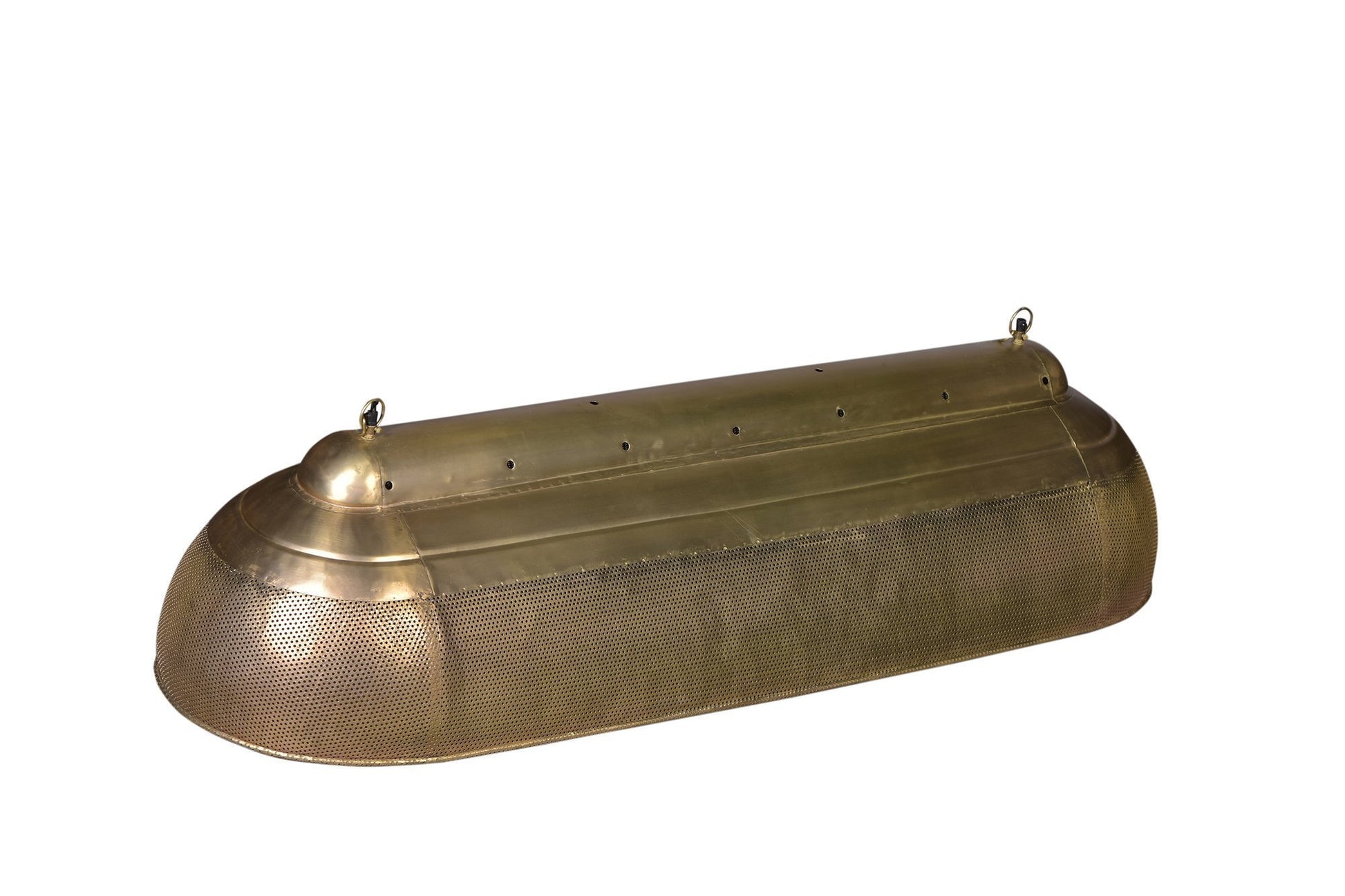 Riva Extra Long - Antique Brass - Perforated Iron Elongated Pendant Light-abc