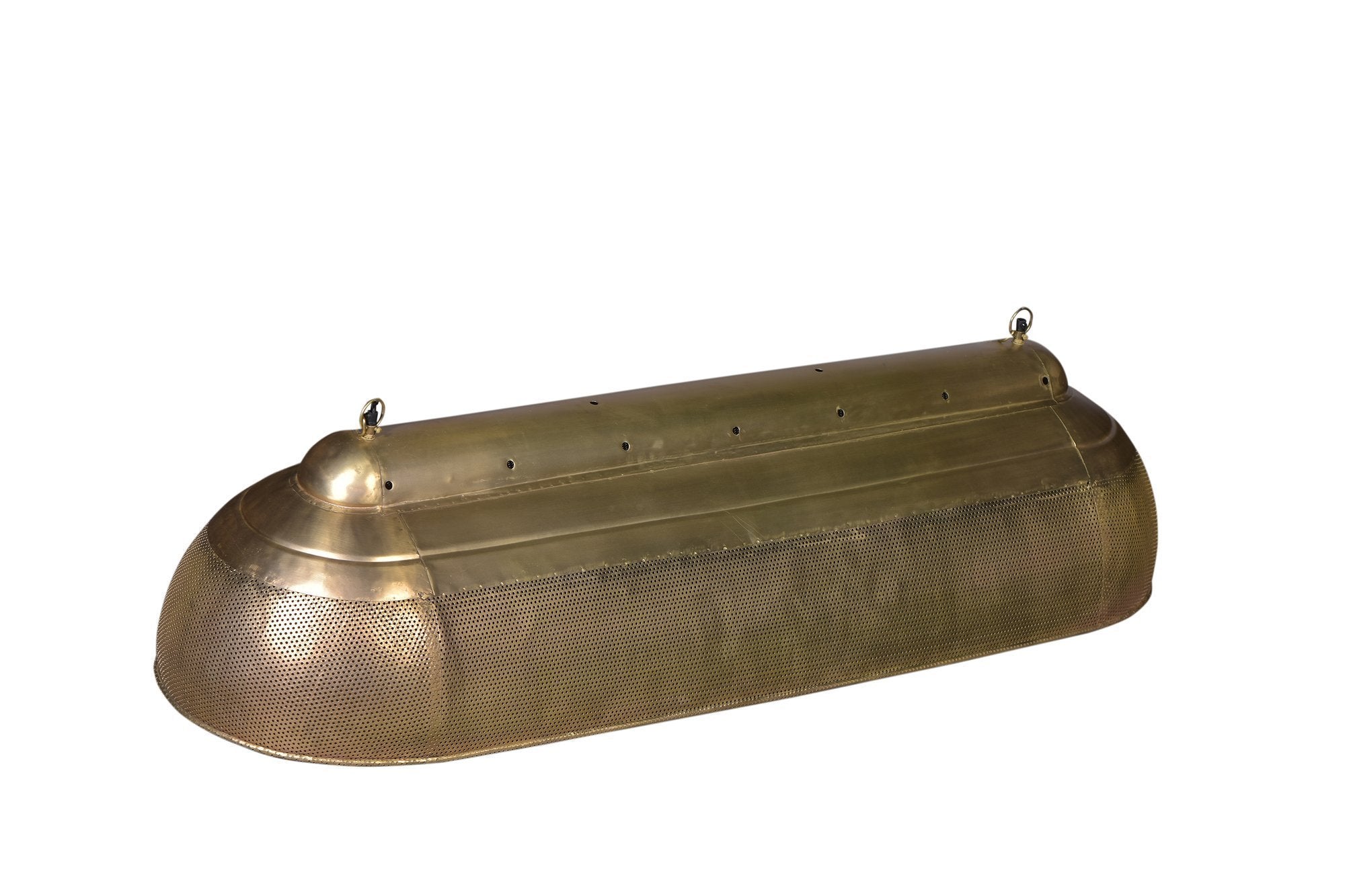 Riva Extra Long - Antique Brass - Perforated Iron Elongated Pendant Light-abc
