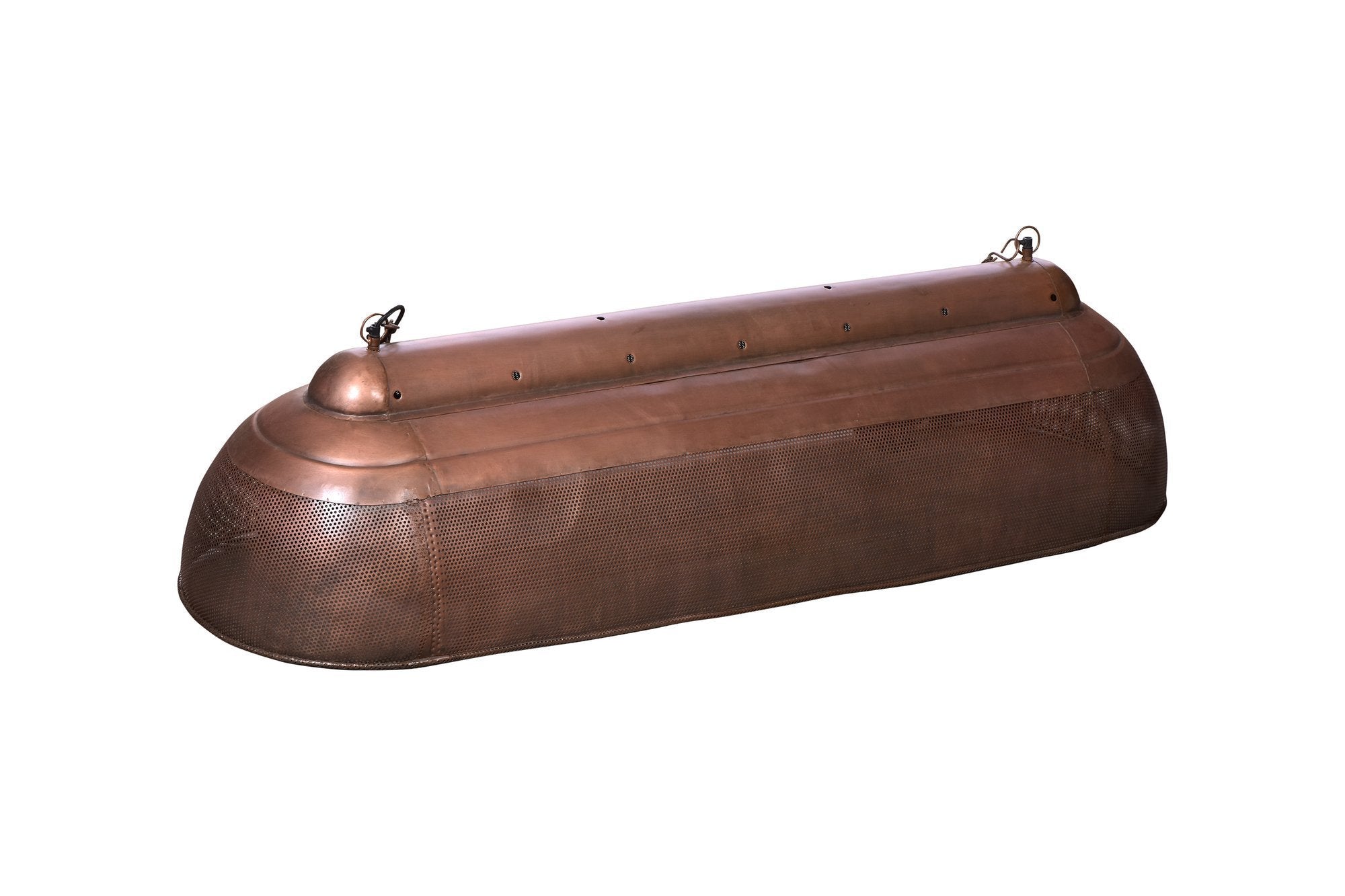 Riva Extra Long - Antique Copper - Perforated Iron Elongated Pendant Light-abc