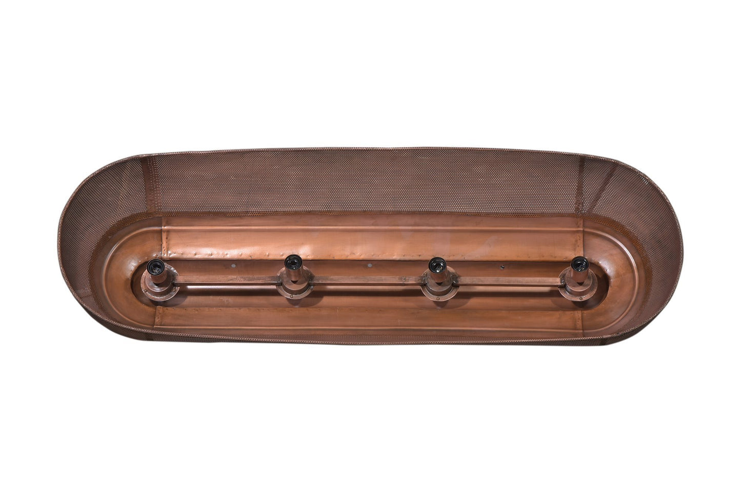 Riva Extra Long - Antique Copper - Perforated Iron Elongated Pendant Light-abc