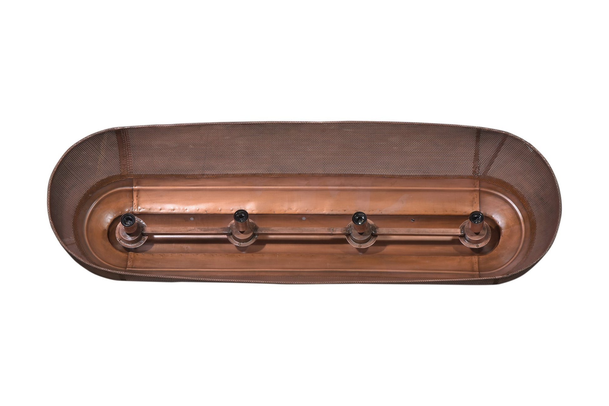 Riva Extra Long - Antique Copper - Perforated Iron Elongated Pendant Light-abc