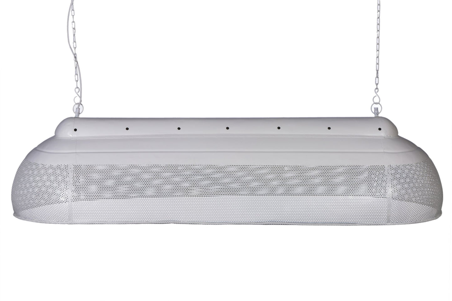 Riva Extra Long - Matt White - Perforated Iron Elongated Pendant Light-abc