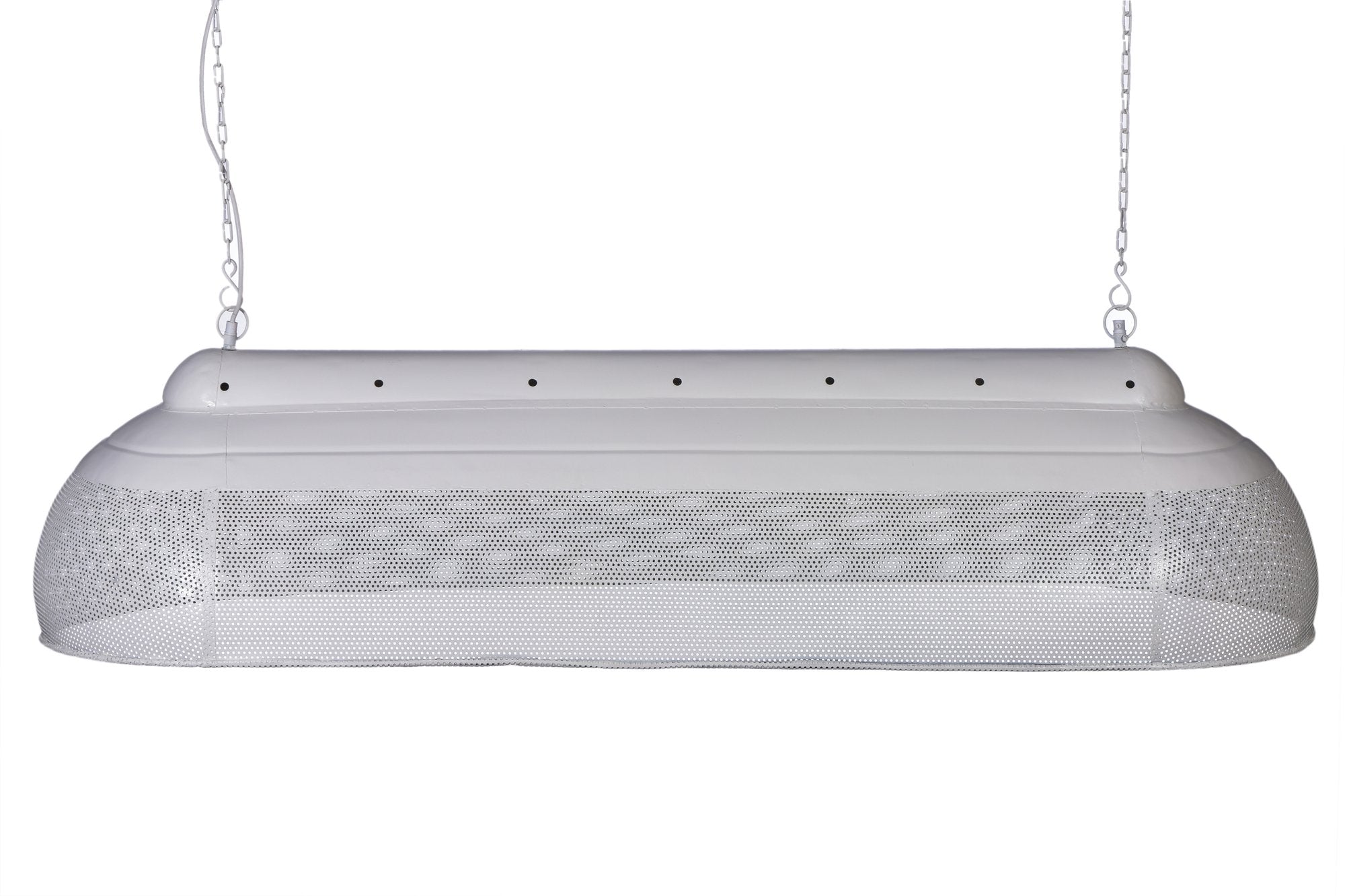 Riva Extra Long - Matt White - Perforated Iron Elongated Pendant Light-abc