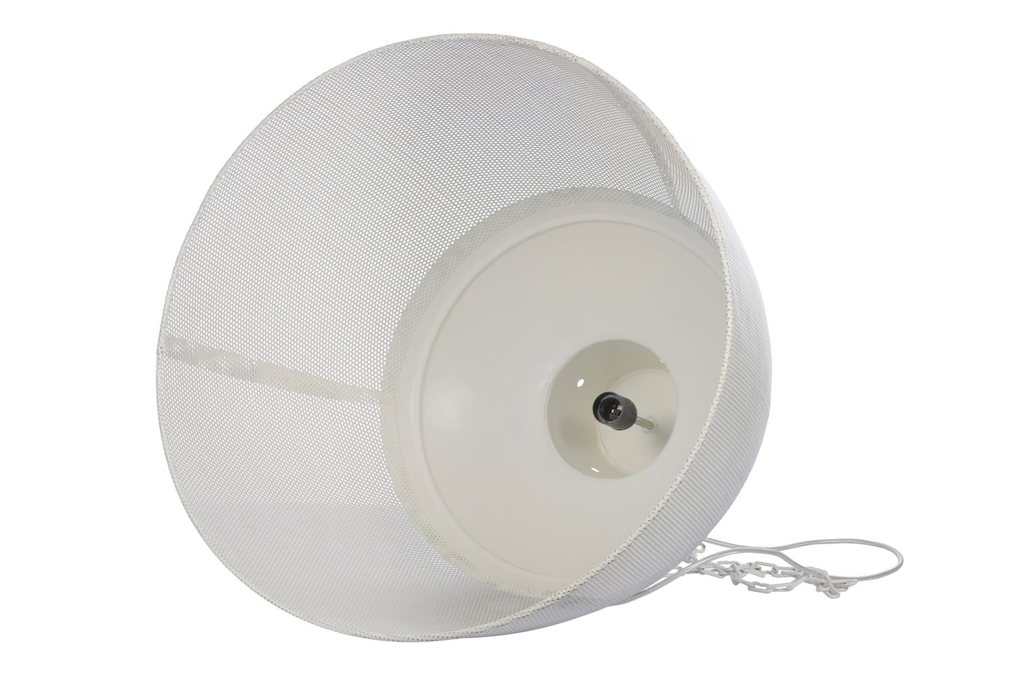 Riva Large - Matt White - Perforated Iron Dome Pendant Light-abc