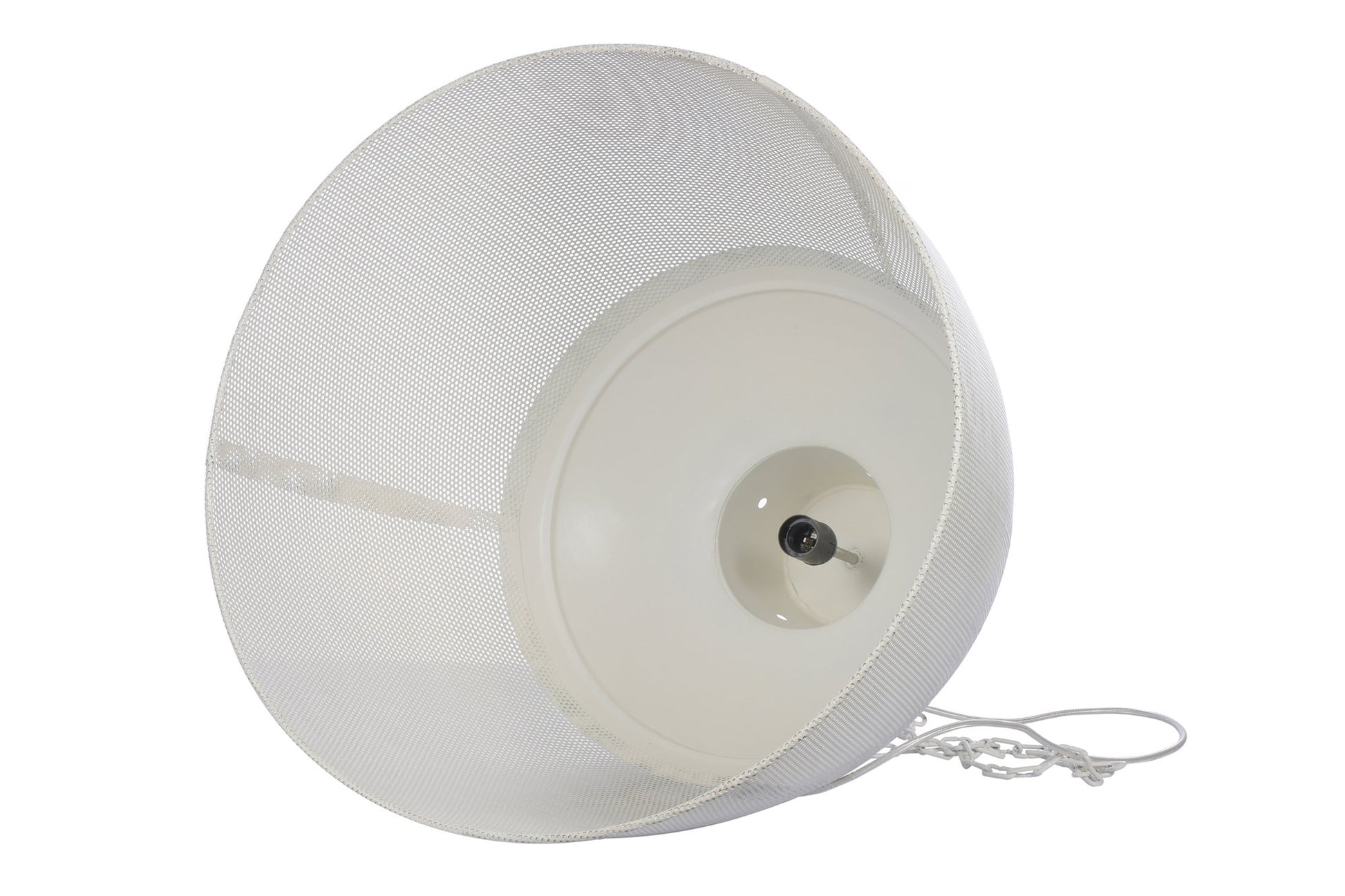 Riva Large - Matt White - Perforated Iron Dome Pendant Light-abc