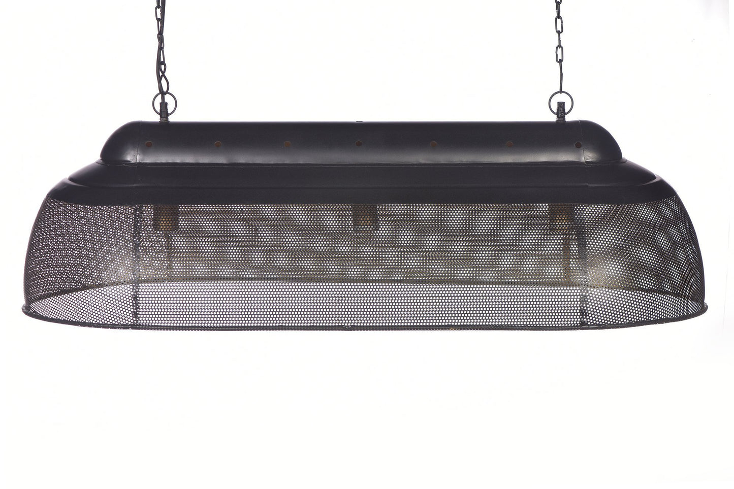 Riva Long - Matt Black/Gold - Perforated Iron Elongated Pendant Light-abc