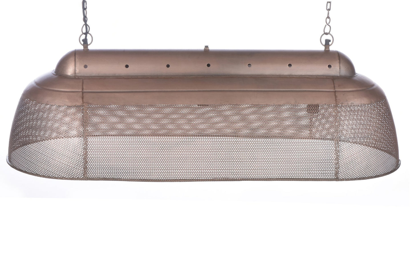 Riva Long - Antique Copper - Perforated Iron Elongated Pendant Light-abc