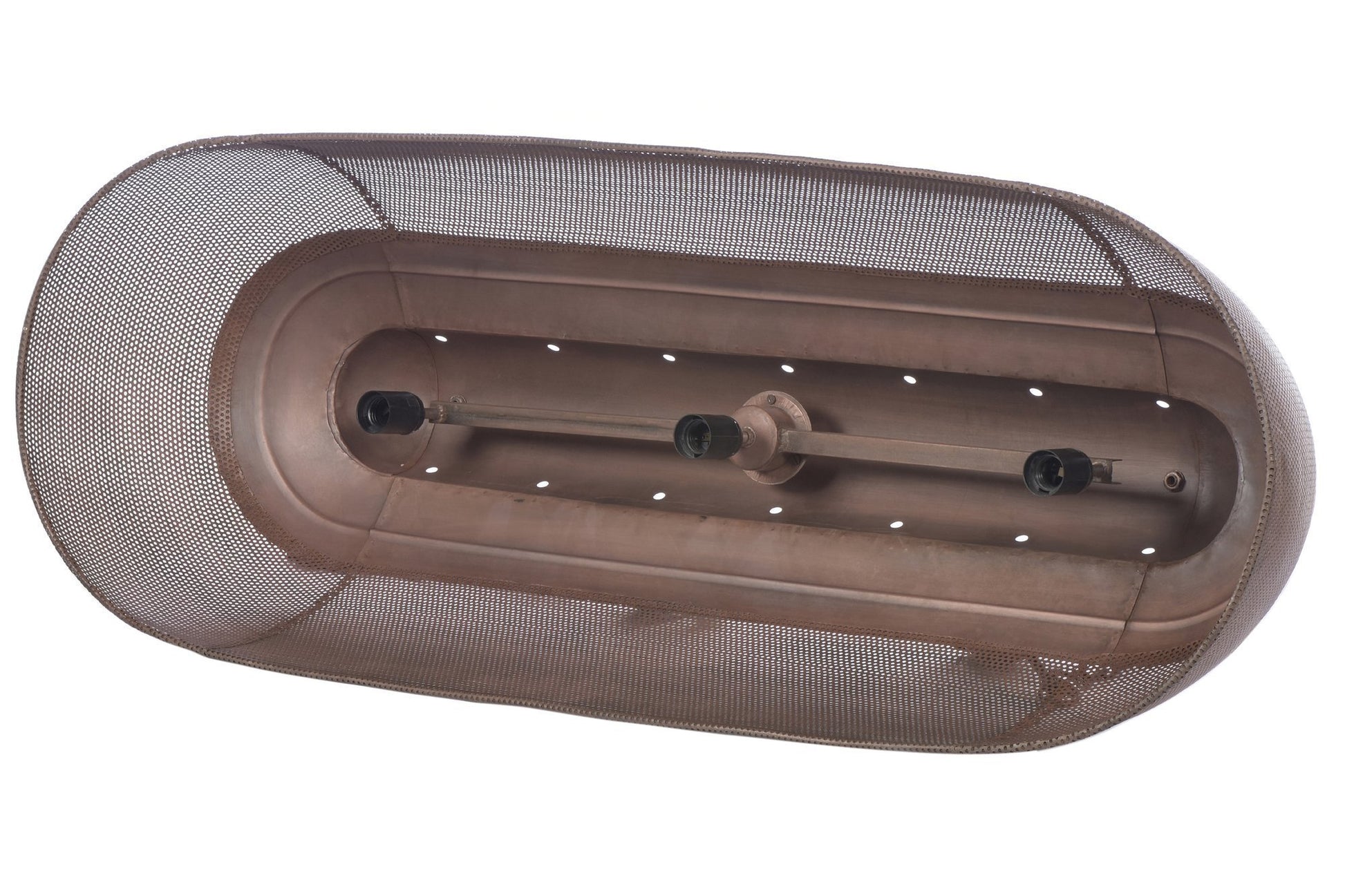 Riva Long - Antique Copper - Perforated Iron Elongated Pendant Light-abc