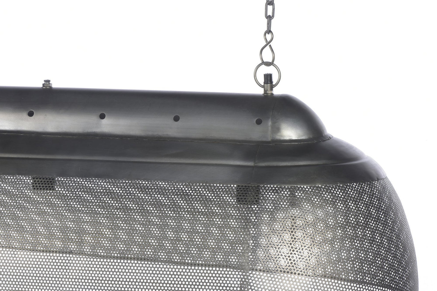 Riva Long - Zinc - Perforated Iron Elongated Pendant Light-abc