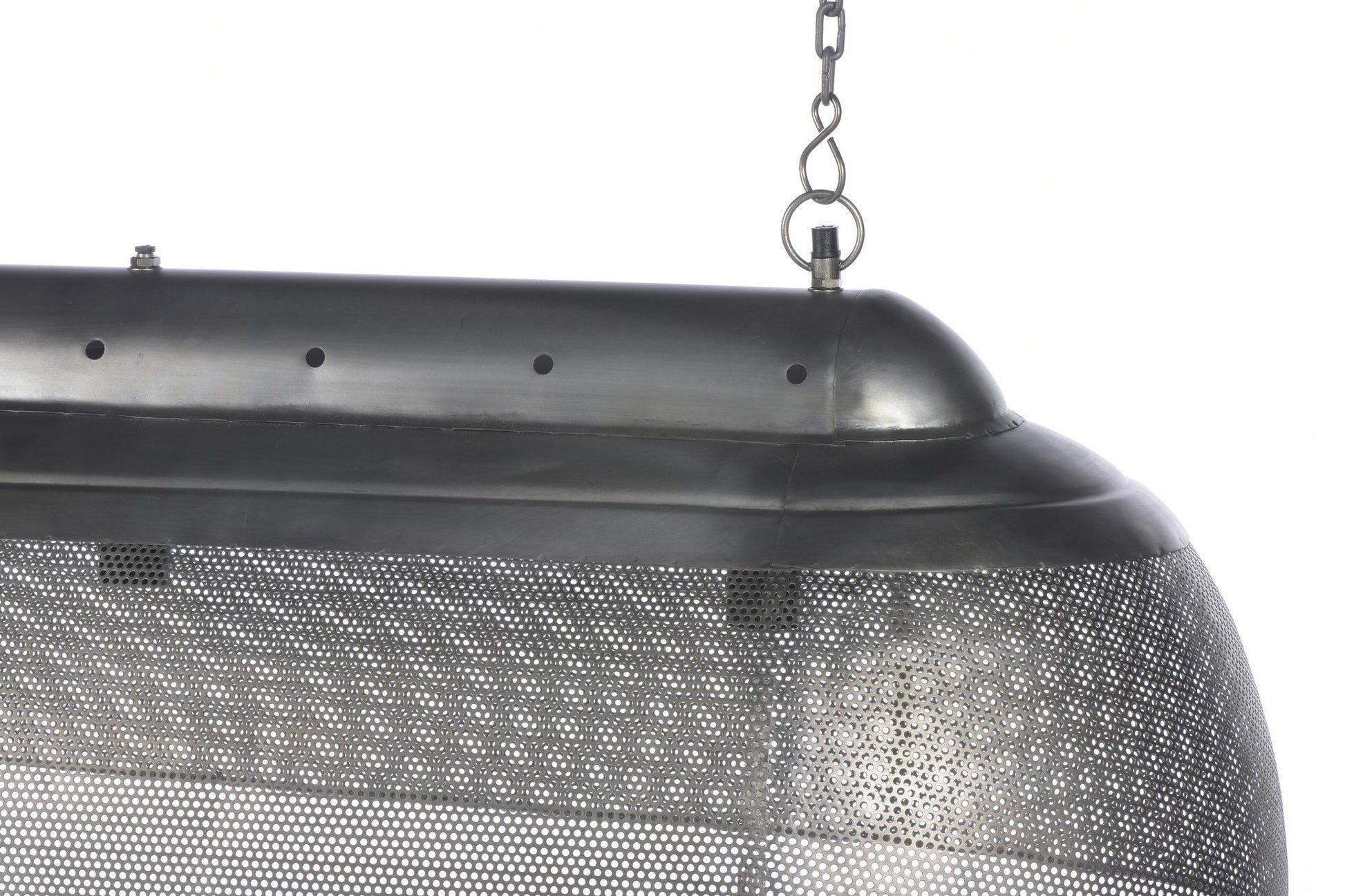 Riva Long - Zinc - Perforated Iron Elongated Pendant Light-abc