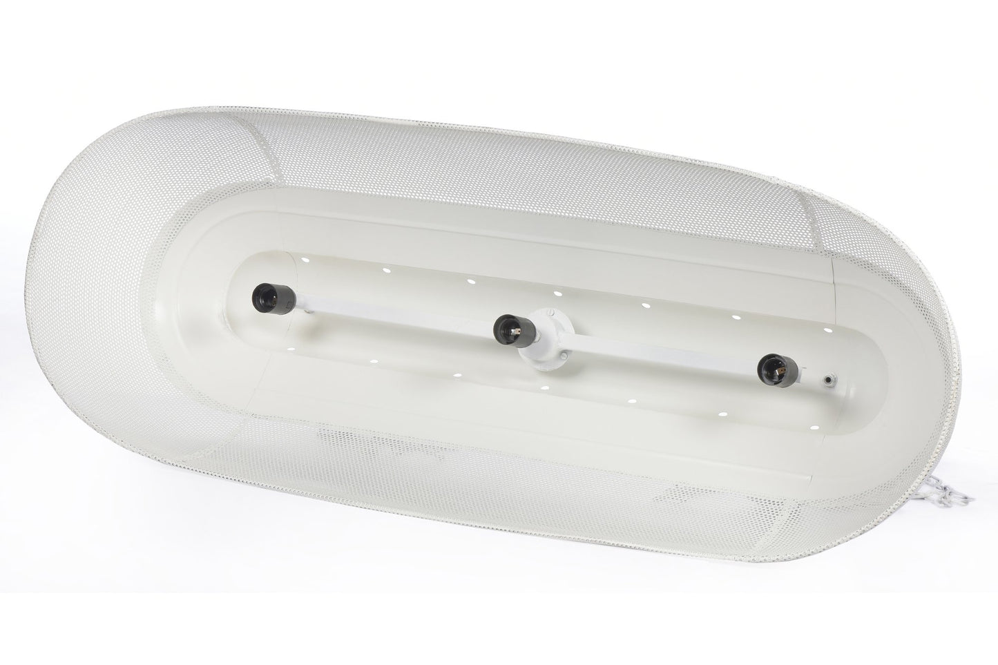 Riva Long - Matt White - Perforated Iron Elongated Pendant Light-abc