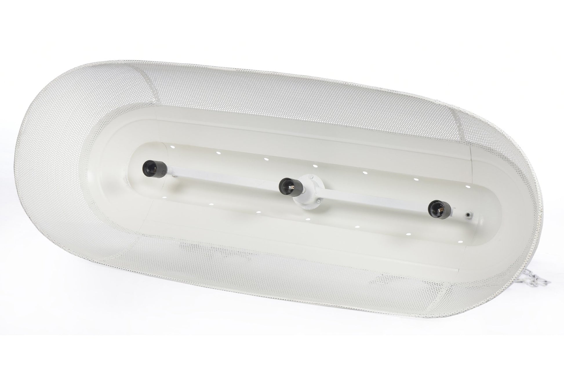 Riva Long - Matt White - Perforated Iron Elongated Pendant Light-abc