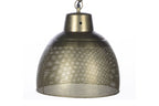 Riva Medium - Antique Brass - Perforated Iron Dome Pendant Light-abc