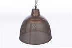 Riva Medium - Antique Copper - Perforated Iron Dome Pendant Light-abc