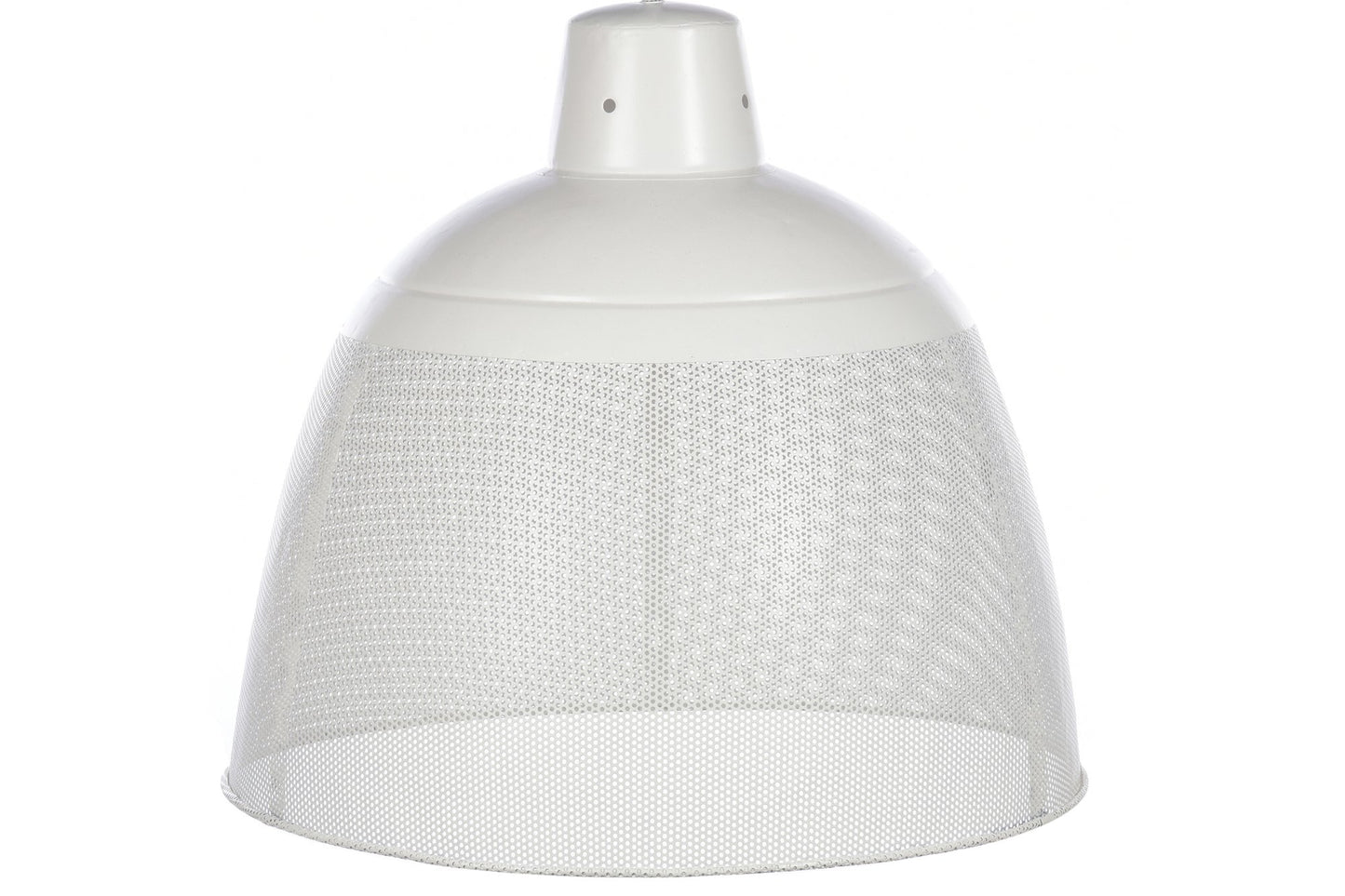 Riva Medium - Matt White - Perforated Iron Dome Pendant Light-abc