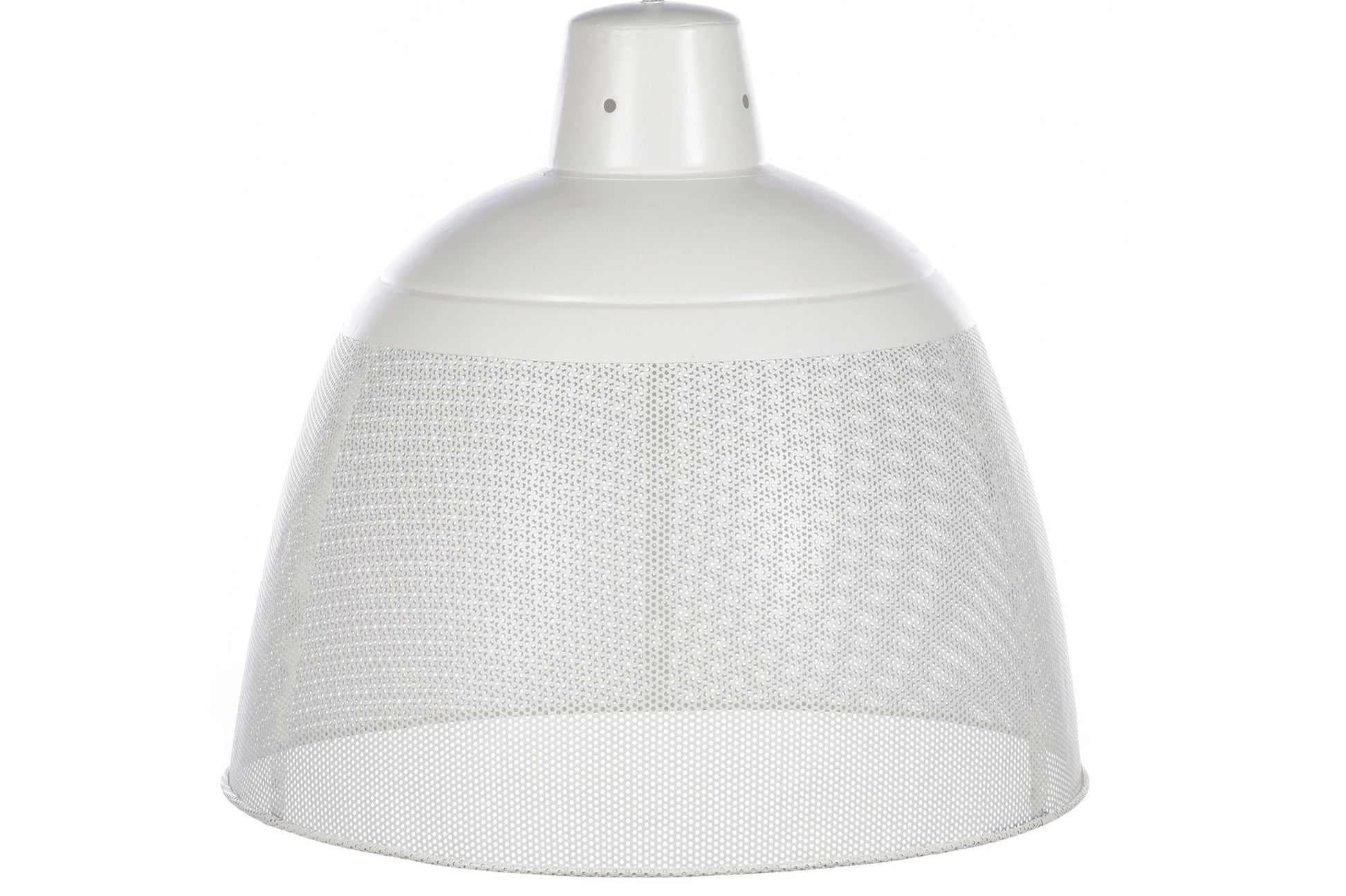 Riva Medium - Matt White - Perforated Iron Dome Pendant Light-abc
