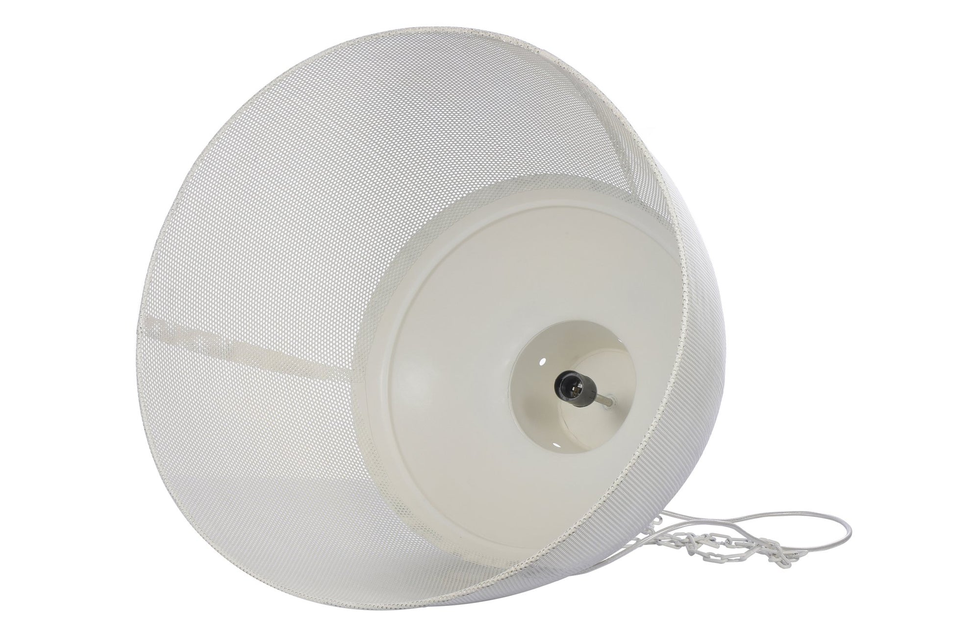 Riva Medium - Matt White - Perforated Iron Dome Pendant Light-abc