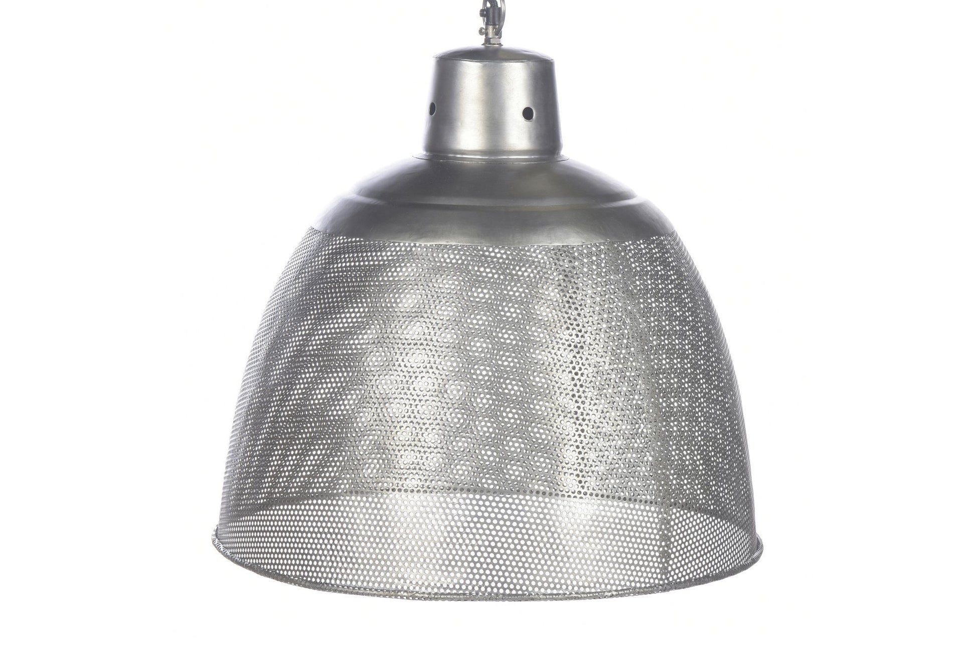 Riva Medium - Zinc - Perforated Iron Dome Pendant Light-abc