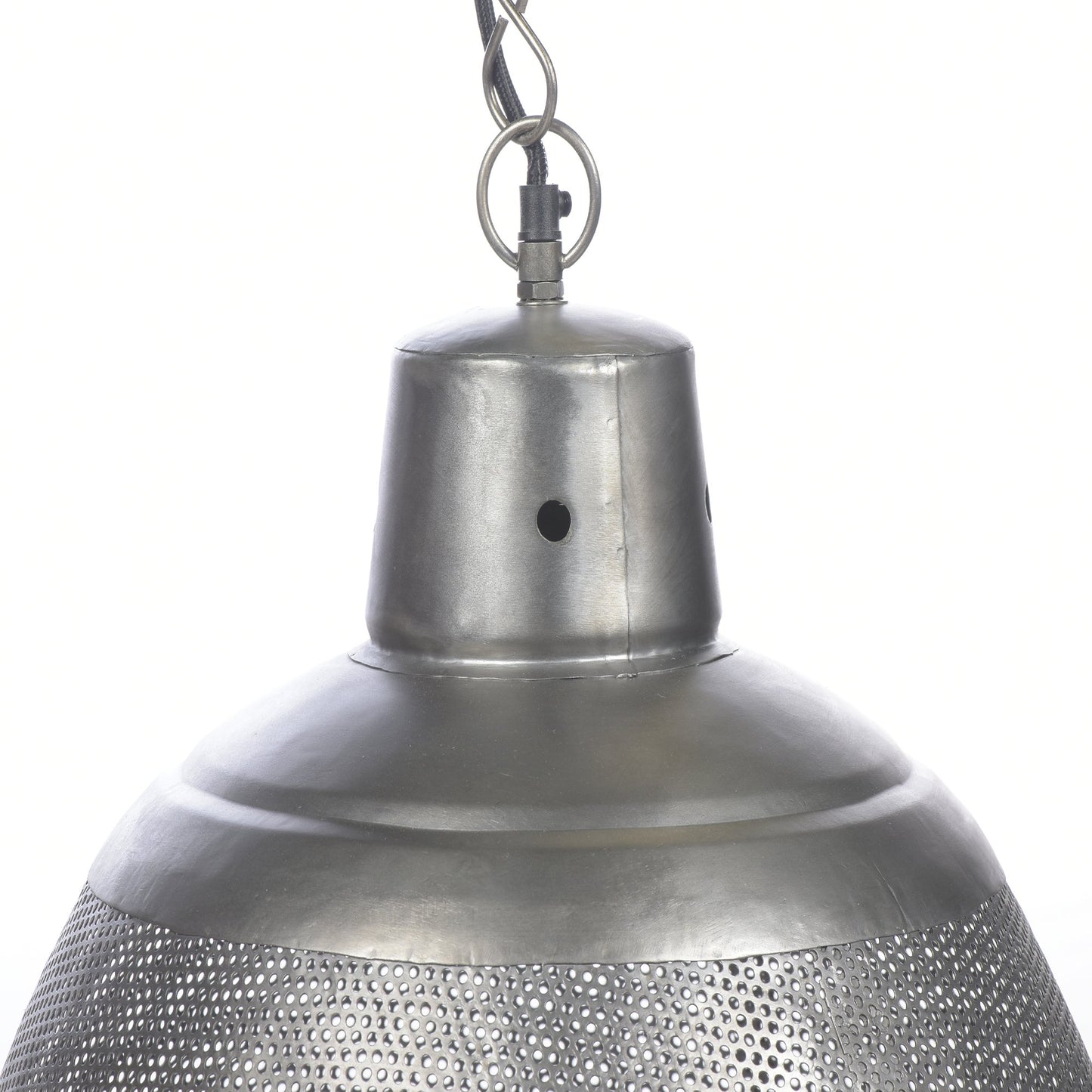 Riva Medium - Zinc - Perforated Iron Dome Pendant Light-abc