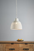 Riva Small - Matt White - Perforated Iron Dome Pendant Light-abc