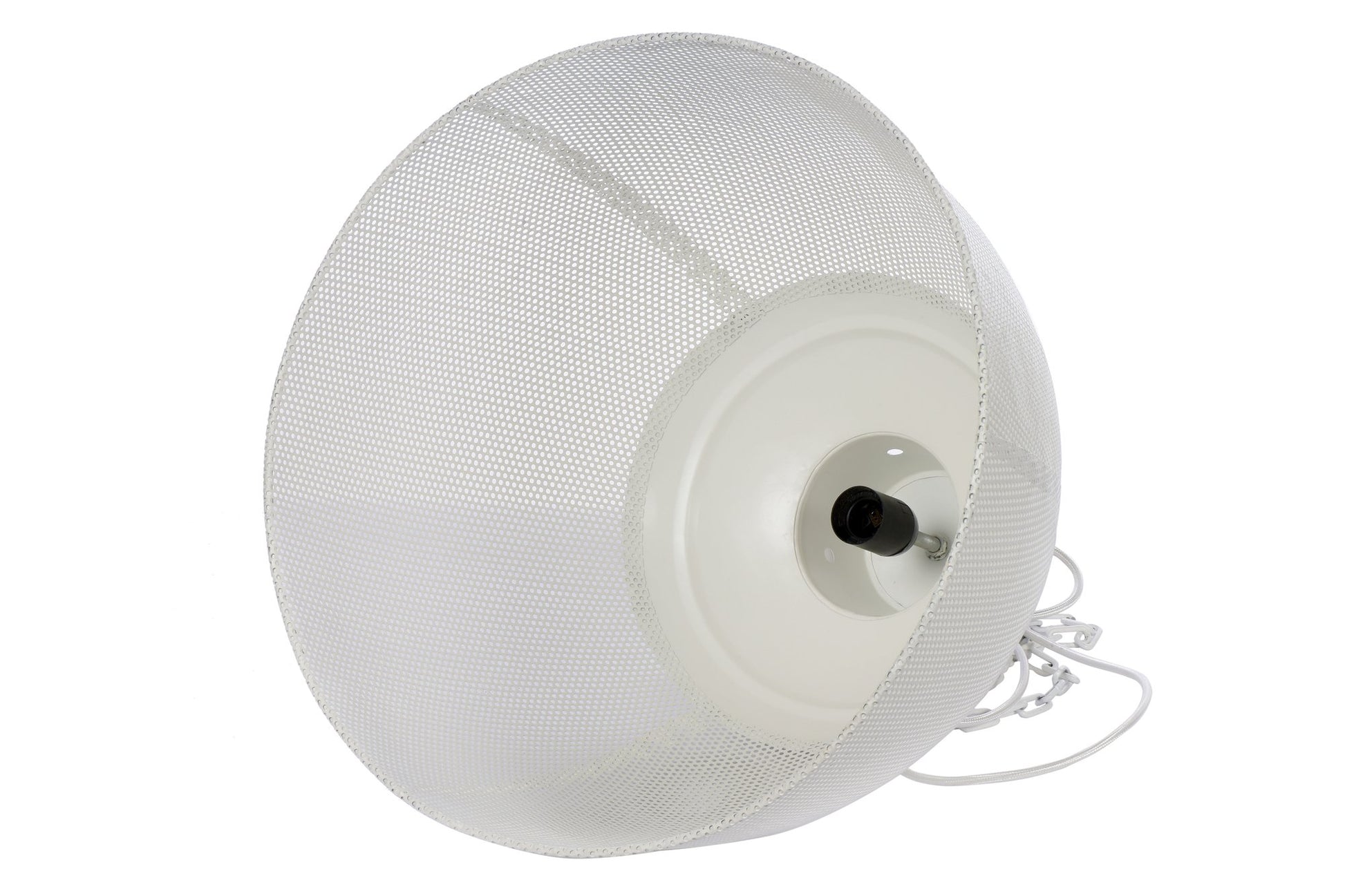 Riva Small - Matt White - Perforated Iron Dome Pendant Light-abc