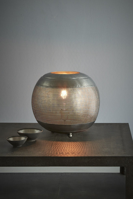 Riva Table - Zinc- Perforated Iron Ball Table Lamp-abc