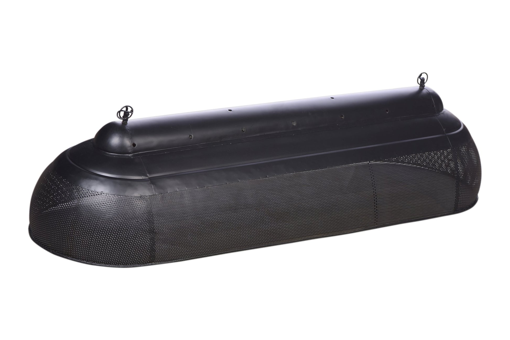 Riva Extra Long - Matt Black/Gold - Perforated Iron Elongated Pendant Light-abc