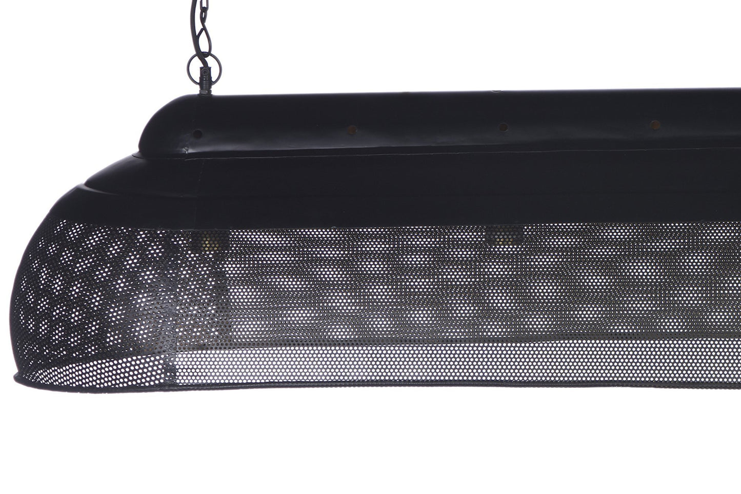 Riva Extra Long - Matt Black/Gold - Perforated Iron Elongated Pendant Light-abc