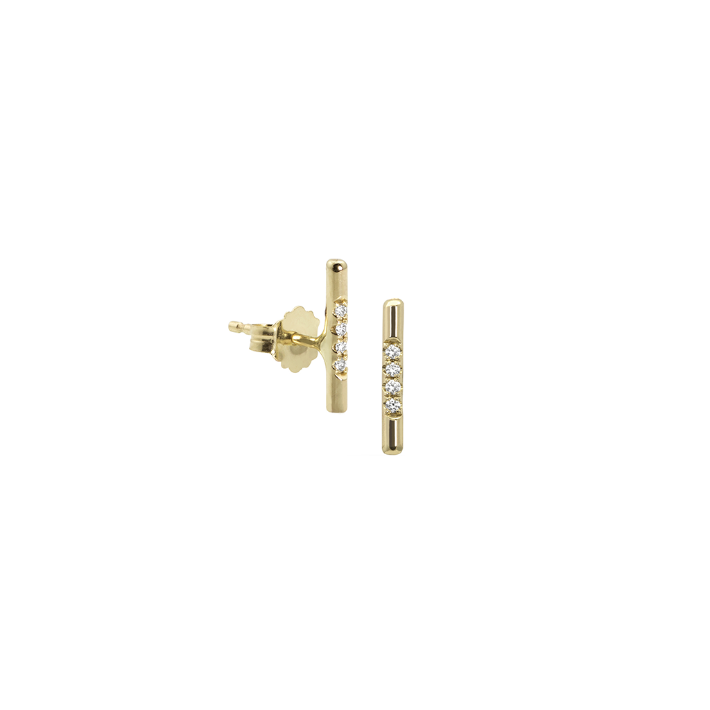 PAVÉ LINEA STUD, WHITE DIAMOND-abc