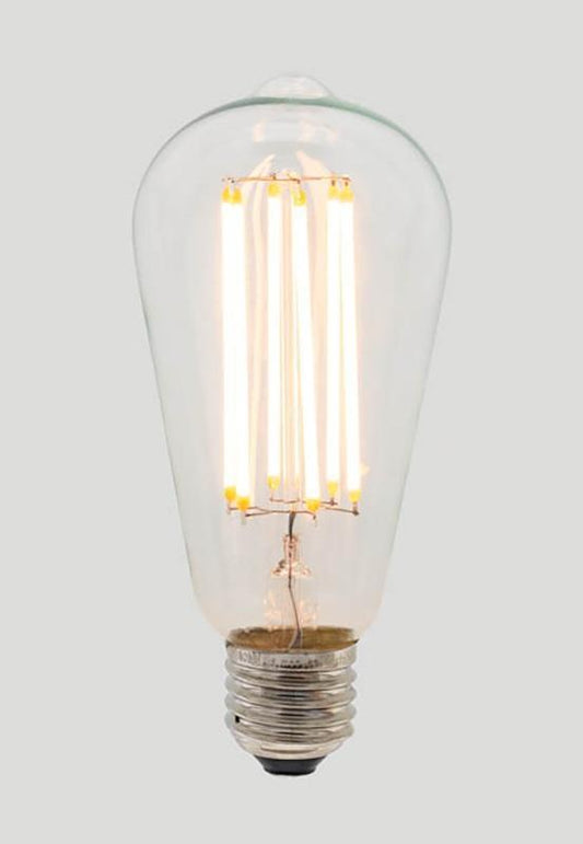 ST64 Long LED Filament - Clear Glass - 6W E27 2200k-abc