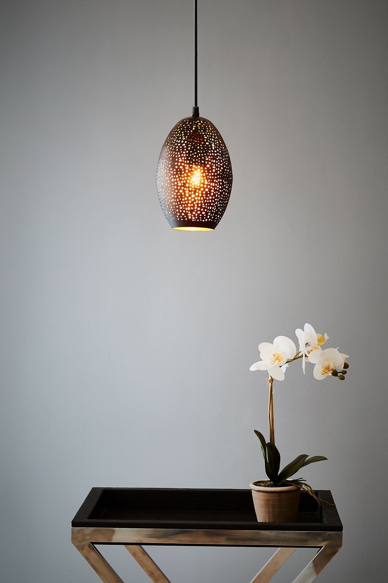 Stella - Black - Perforated Balloon Pendant Light-abc