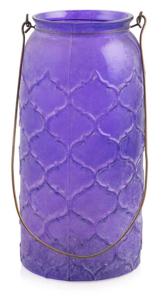 Morroccan Frosted Glass Lantern with Iron Handle Large-abc