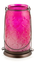 Morroccan Frosted Glass Lantern with Iron Handle Small-abc