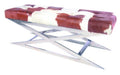 SCALZO Stool - Tan & White Cowhide-abc
