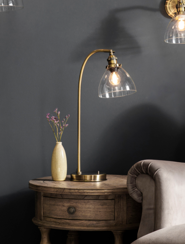 Hansen Table Lamp Antique Brass-abc