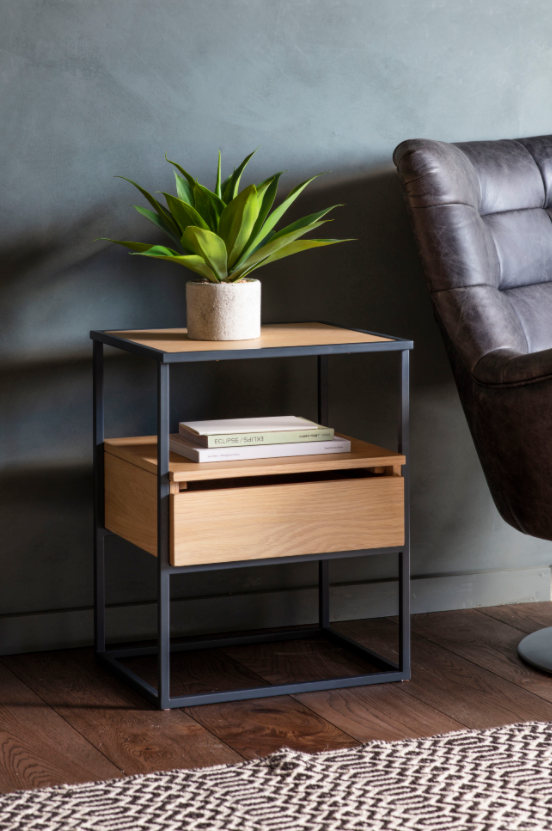Beja Oak Side Table-abc