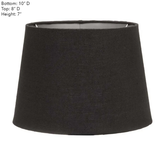 RETURNS STOCK - BRAND NEW - Black Linen Shade with Silver Lining (10x8x7 H) - 2 available-abc