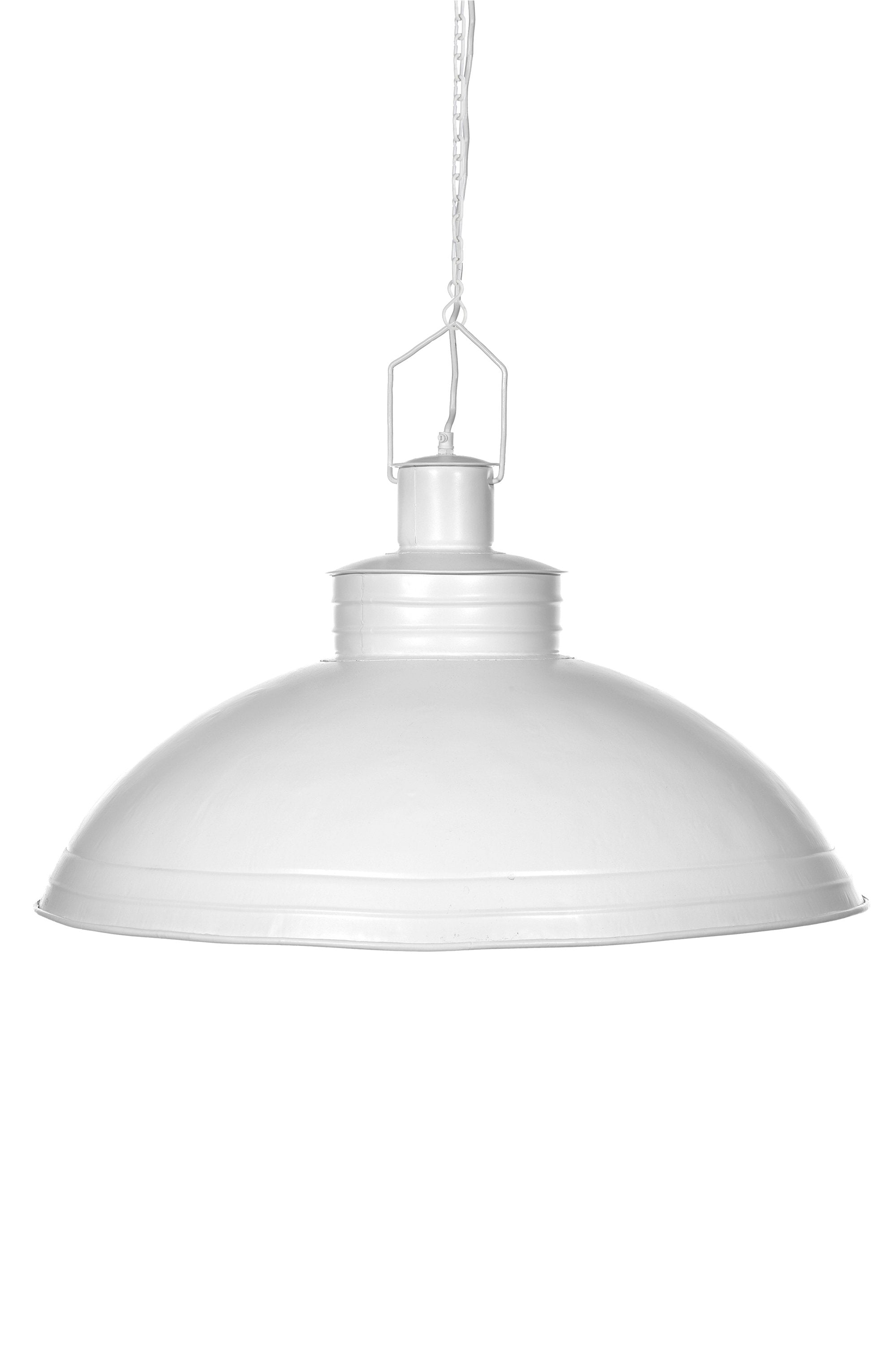 Sheldon - White - Large Iron Shallow Dome Pendant Light-abc