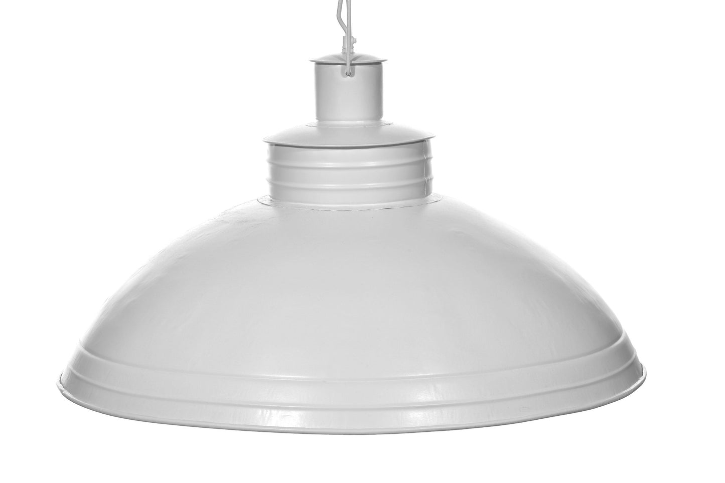 Sheldon - White - Large Iron Shallow Dome Pendant Light-abc