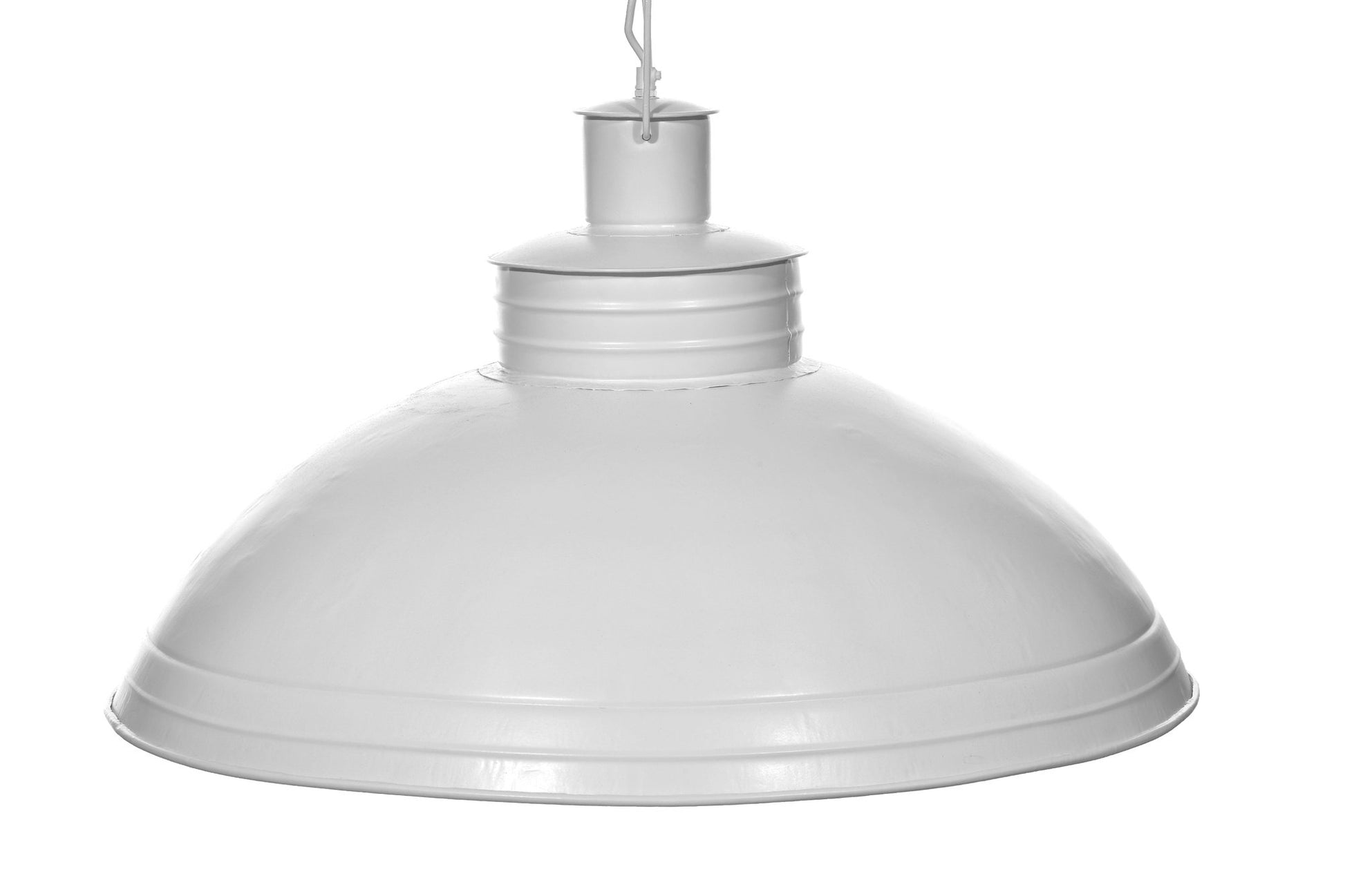 Sheldon - White - Large Iron Shallow Dome Pendant Light-abc