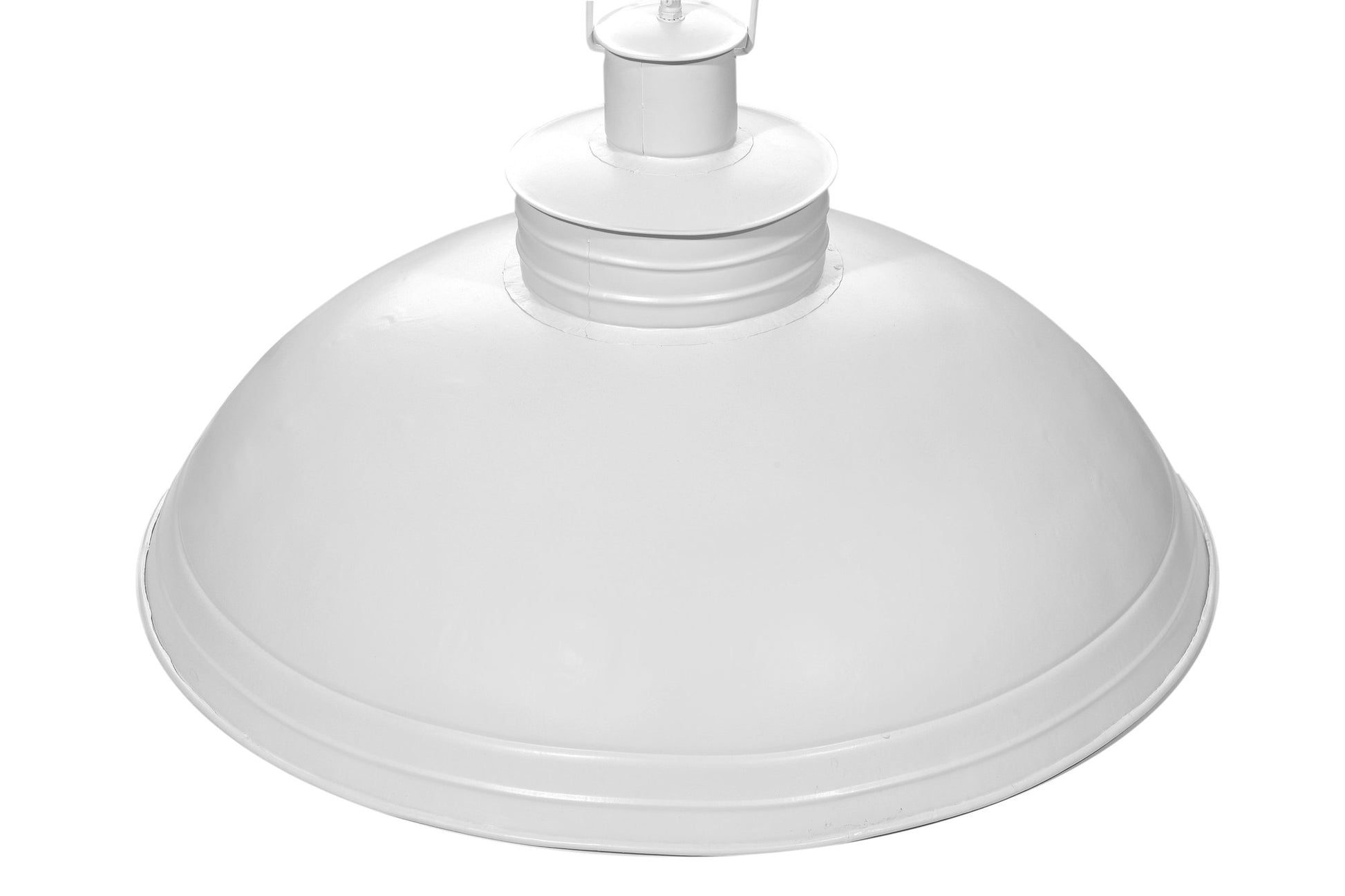 Sheldon - White - Large Iron Shallow Dome Pendant Light-abc
